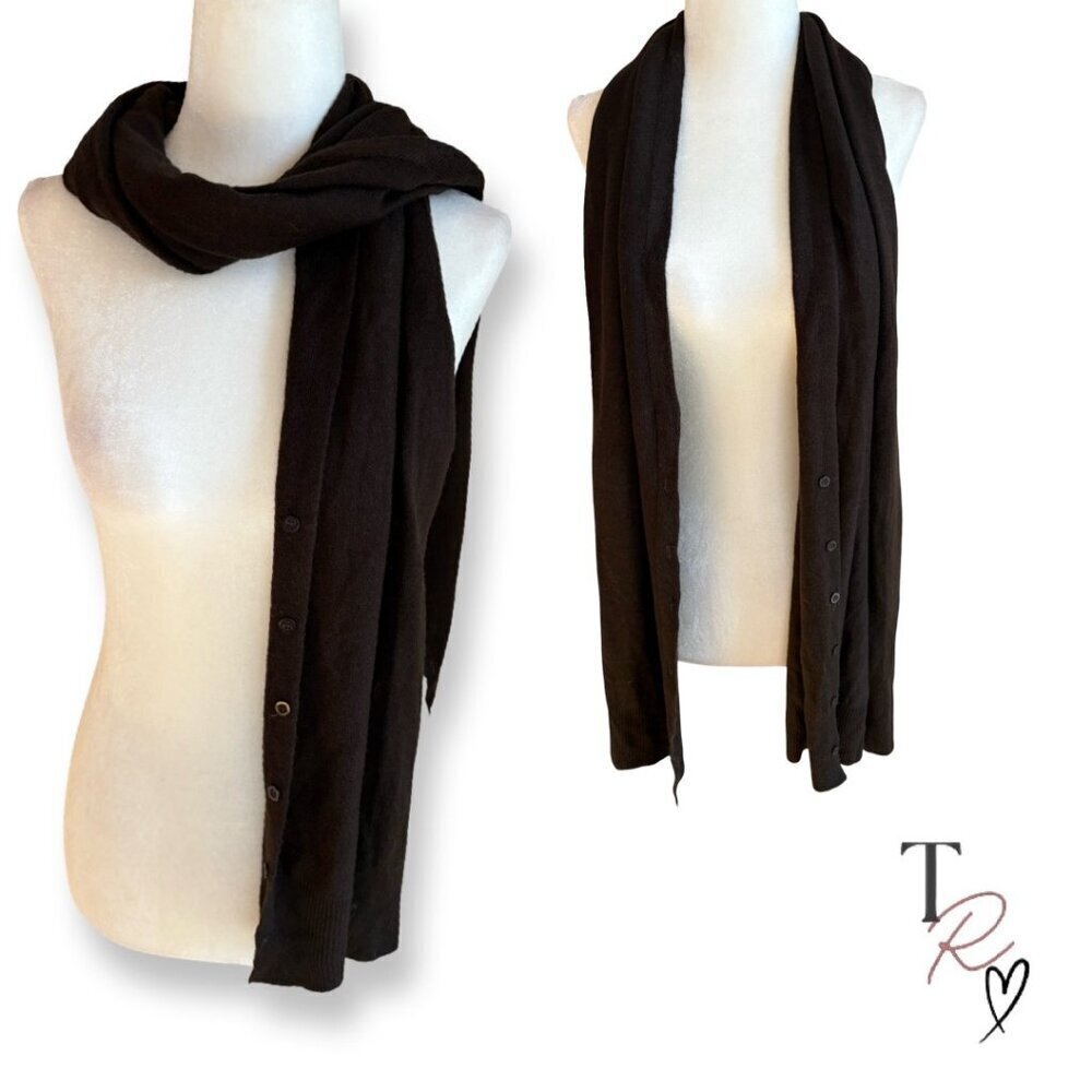 ViVi Designs NWT Convertible Button Cozy Scarf in Black Coffee One Size